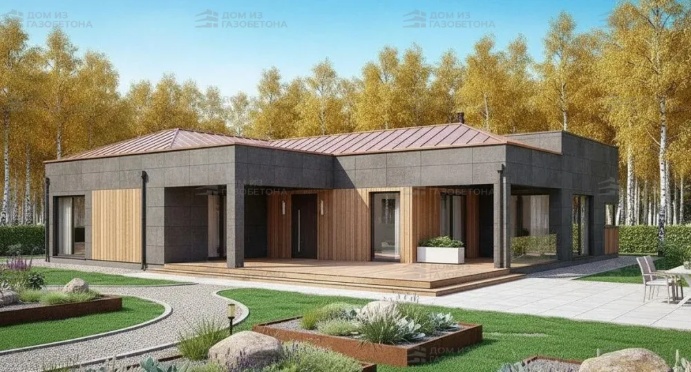 Проект Одноэтажный дом 16 на 22, 204 м2