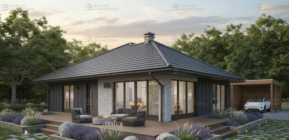 Проект Одноэтажный дом 15 на 14, 141 м2