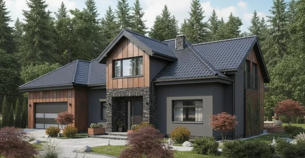 Проект Двухэтажный дом 19 на 13, 264 м2