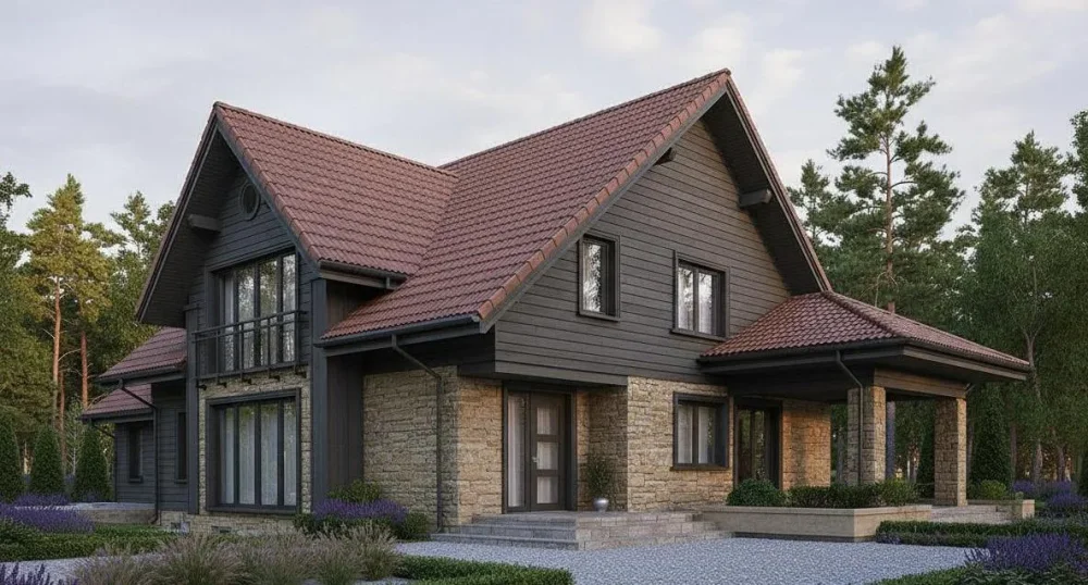 Проект Двухэтажный дом 25 на 17, 434 м2